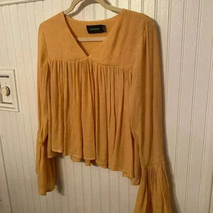 Minkpink bell sleeve peasant top